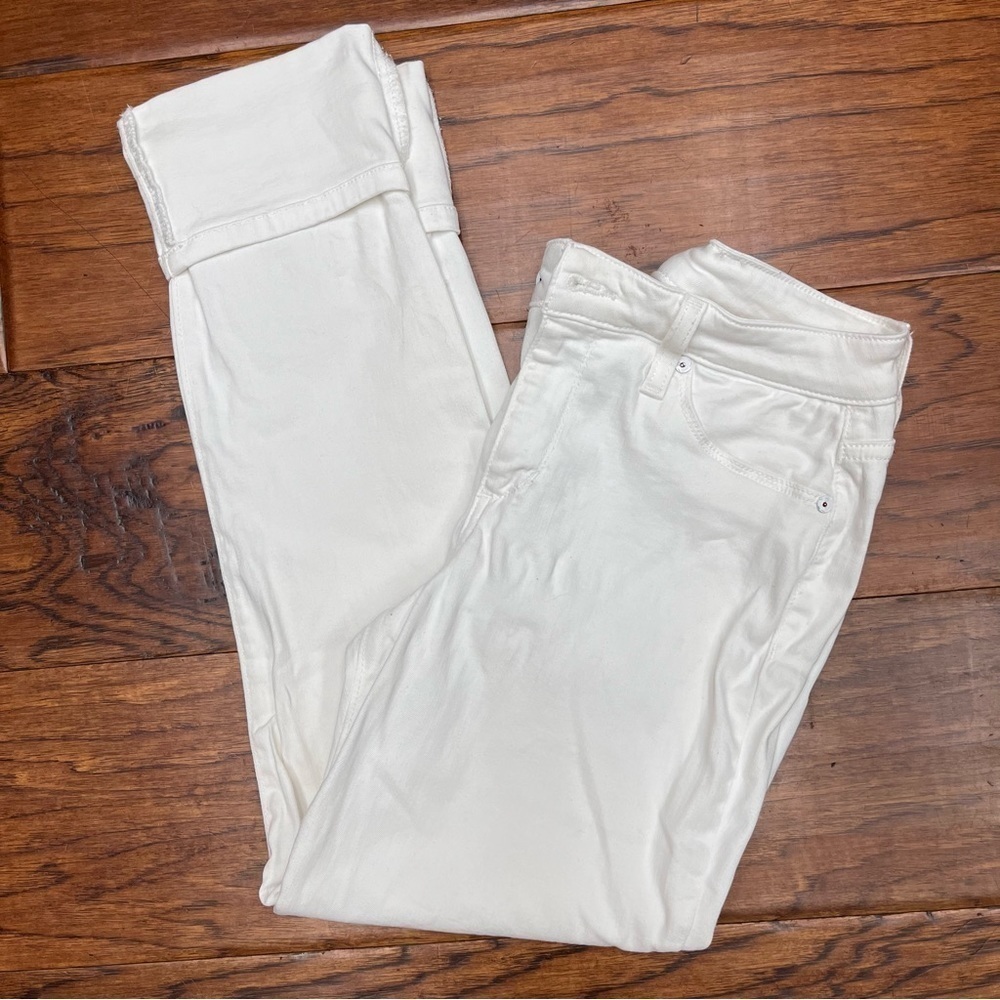 Joe’s cuffed‎ white stretch denim skinny jeans
